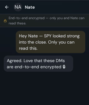 Austin's encrypted DM conversation with Nate